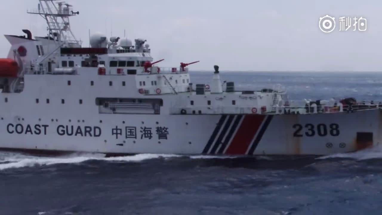 实拍钓鱼岛中国执法船遇上日本巡逻船 我们这样应对